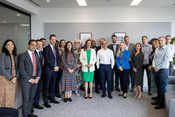 António Simões, Group CEO, L&G, Standing In An Office, Posing For A Photo With The Team At Blackstone.