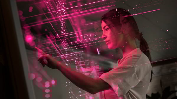 Girl using a touch screen