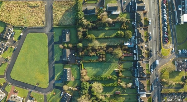 A view of housing from above