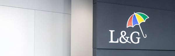 L&G logo on a black wall