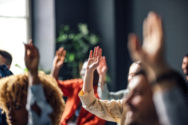 group- raising - hands
