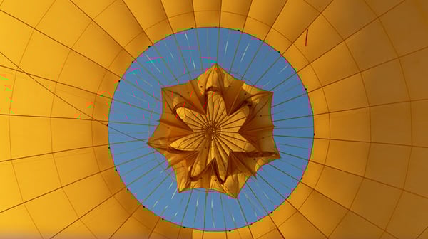 Inside of a hot ait balloon
