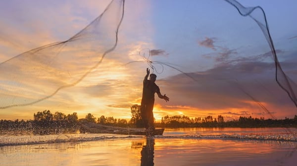 Fisherman with net